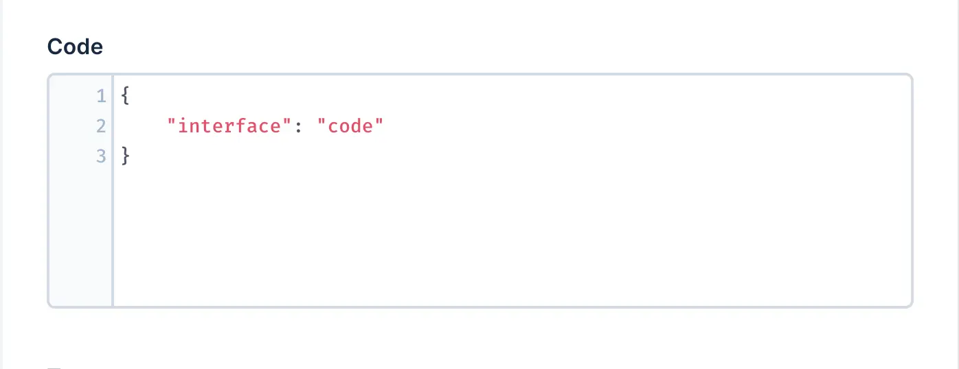 A code editor input