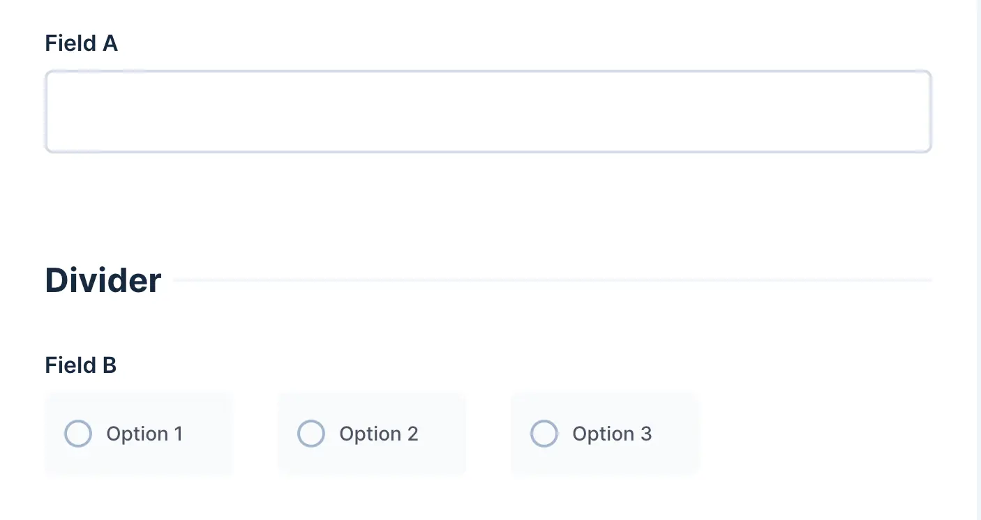 A horizontal divider between two form fields