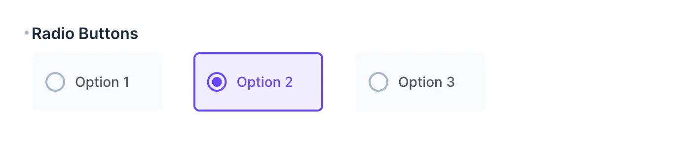 A radio button form input with different options to select