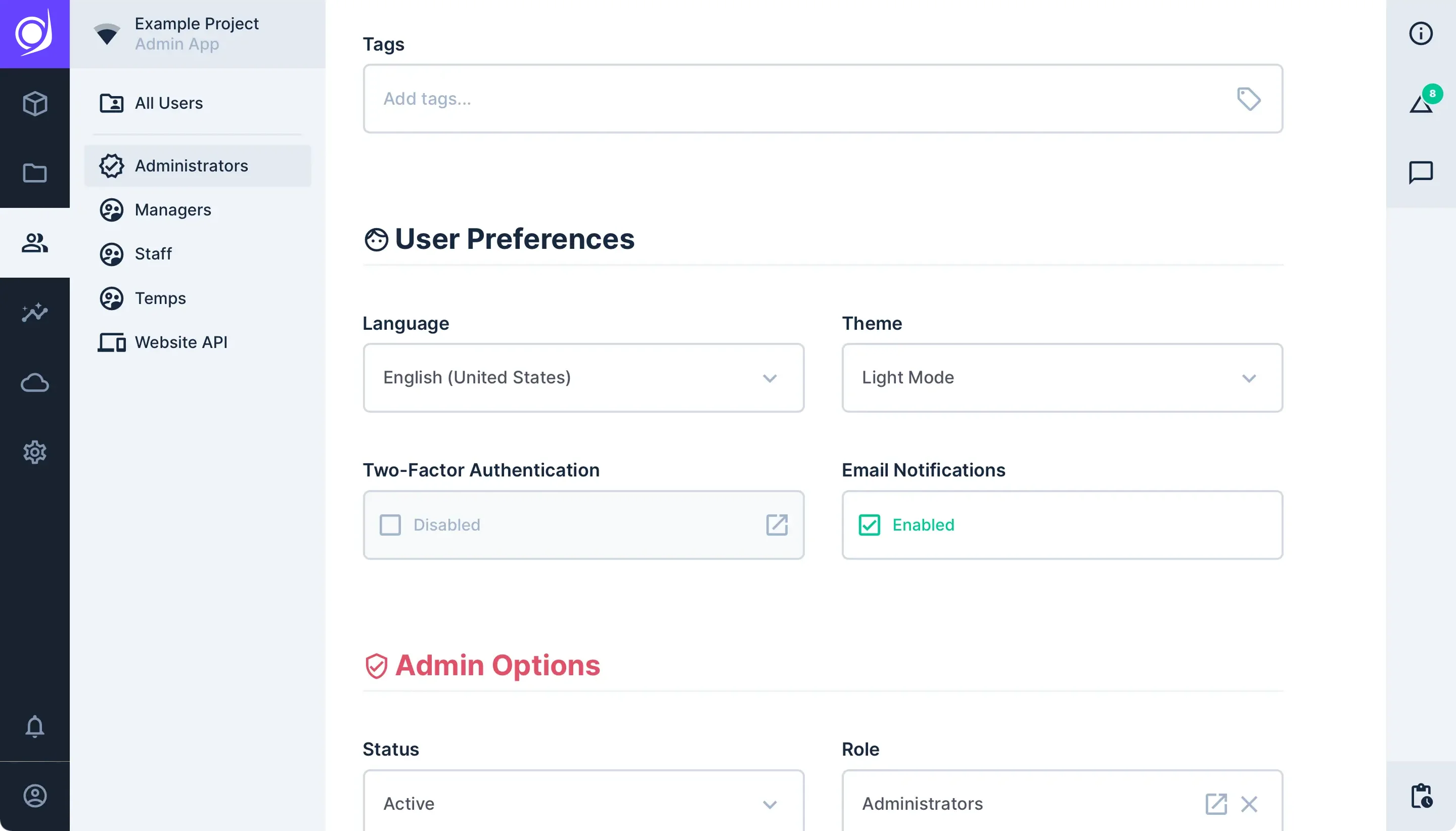 User Preferences