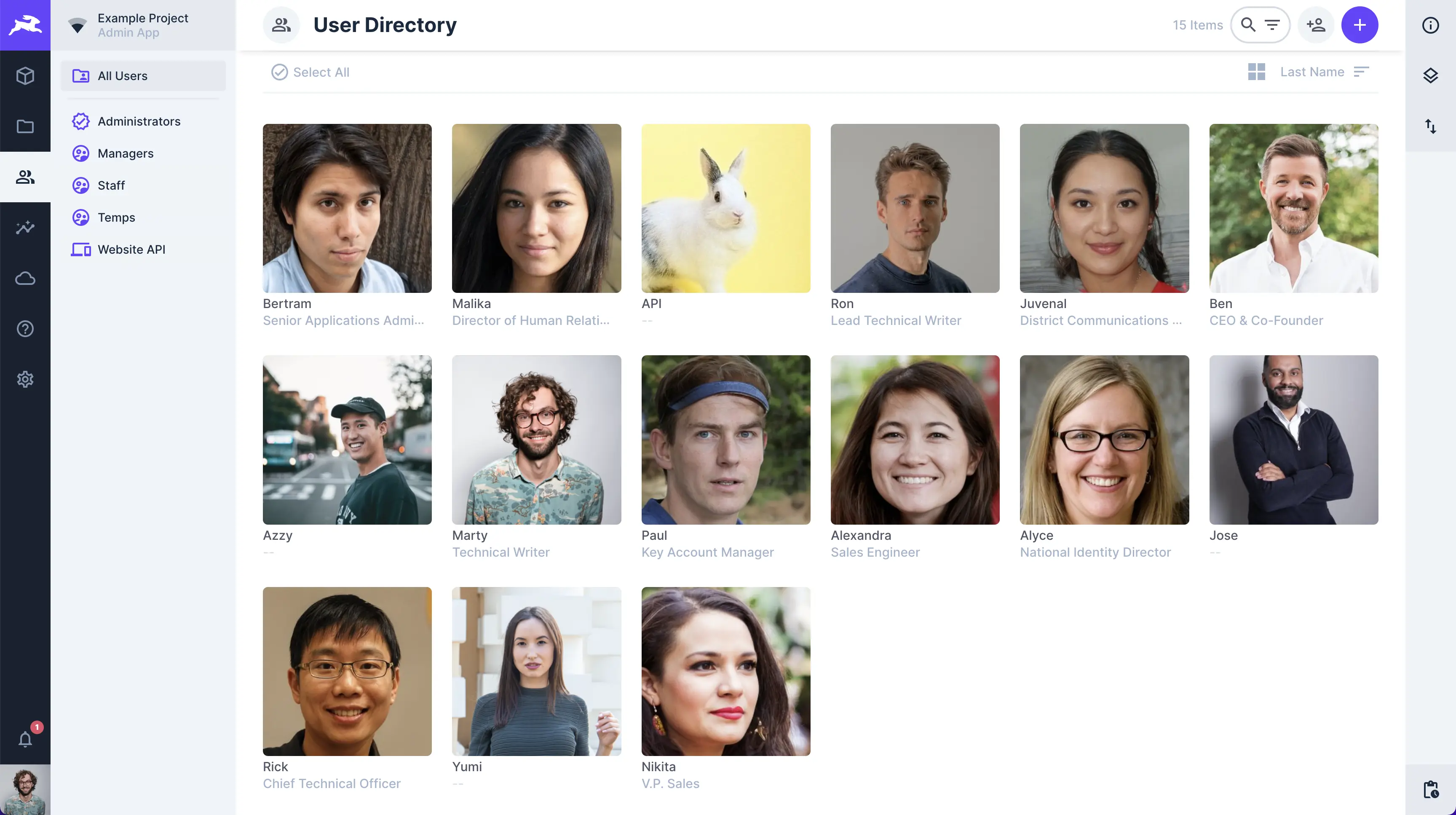 Users in the d9 Data Studio